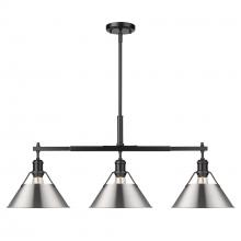  3306-LP BLK-PW - Orwell 3-Light Linear Pendant in Matte Black with Pewter